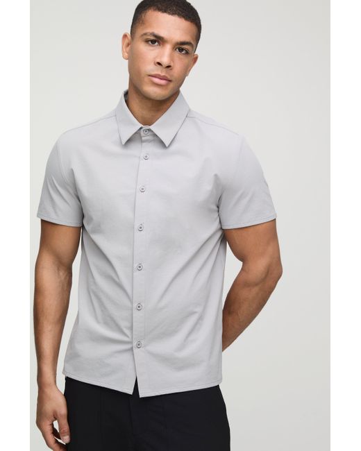 Technic White Regular Fit Al Stretch Collared Shirt