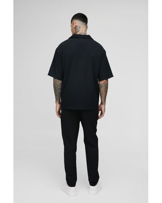 Boohoo Black Tall Pleated Slim Fit Pants