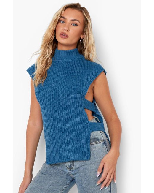 high neck knit tank
