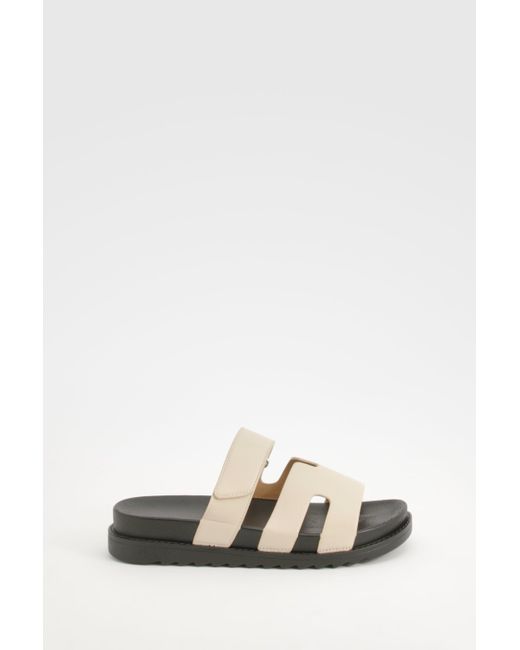 Boohoo Natural Cut Out Detail Sliders