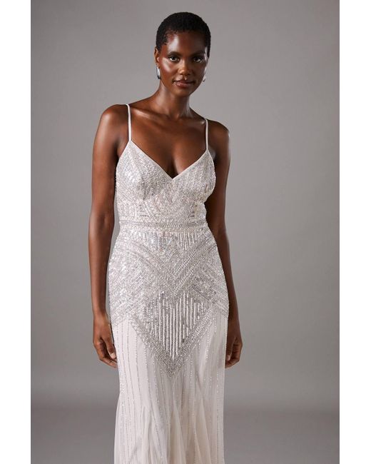 Coast Gray Deco Embellished Cami Maxi Dress