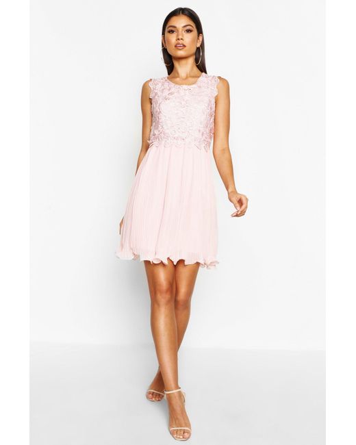 boohoo pink skater dress