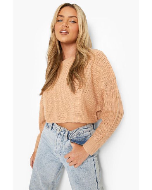 drop shoulder crop pullover