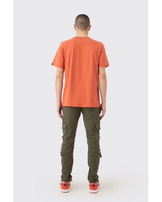 BoohooMAN Homme Embroidered Graphic T-shirt in Orange für Herren