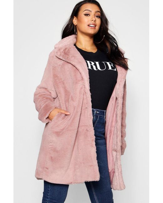 collared faux fur coat