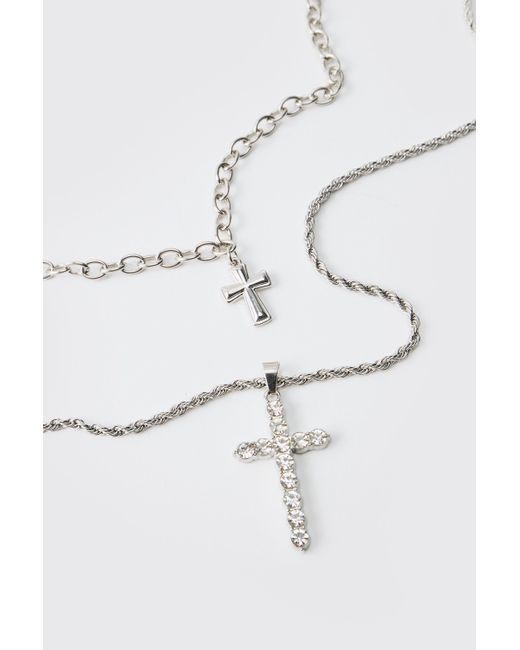 Pack De 2 Collares Con Cruz Boohoo de color Blue