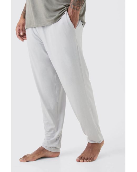 Boohoo White Plus Premium Modal Mix Relaxed Fit Lounge Bottoms