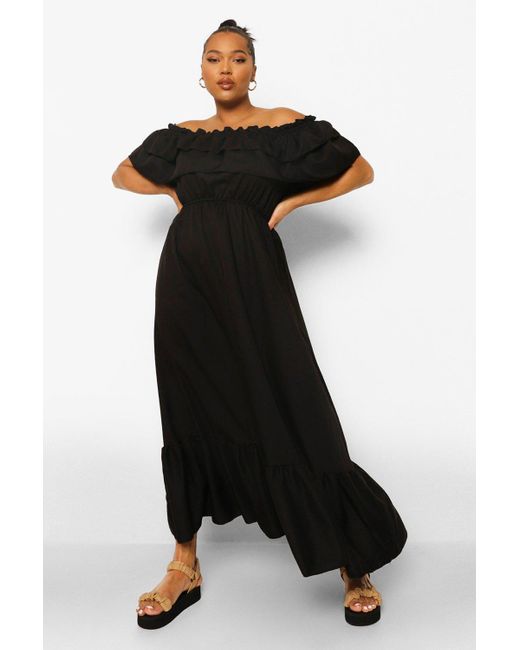 boohoo bardot maxi dress