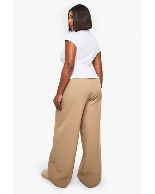Boohoo Natural Plus Elasticated Waist Tailored Trouser