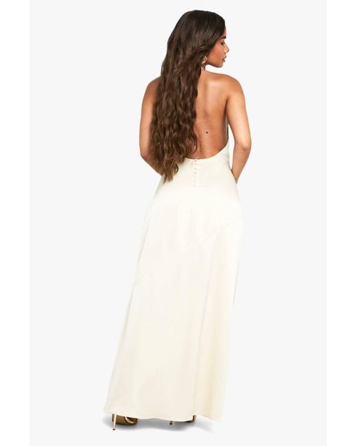 boohoo white satin dress White Satin A-Line Mini Dress