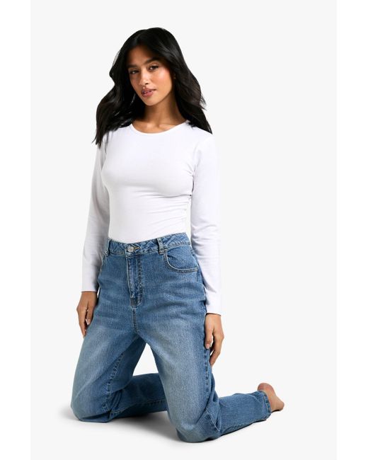 Vaquero Petite Básico Ajustado Boohoo de color Blue