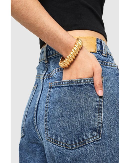 Boohoo Blue Brushed Elasticated Slim Bangle
