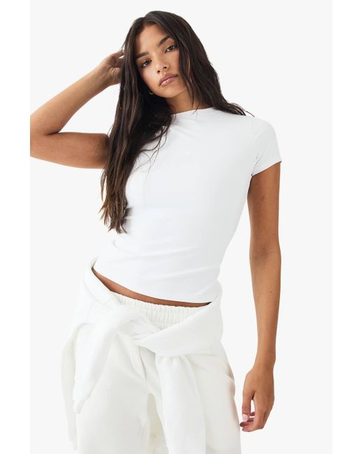 DSGN Studio White Ultra Sculpt Short Sleeve Top