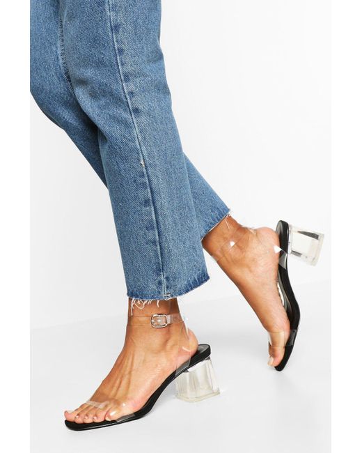 wide width clear mules
