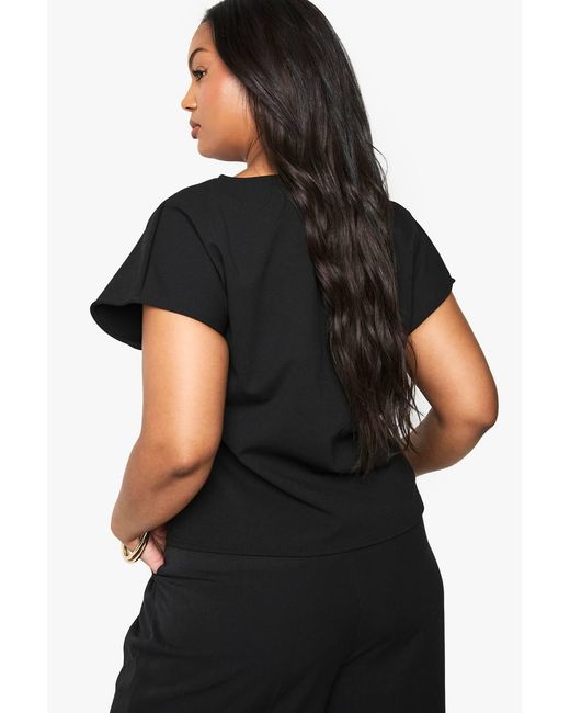 Boohoo Black Plus Button Structured Waistcoat