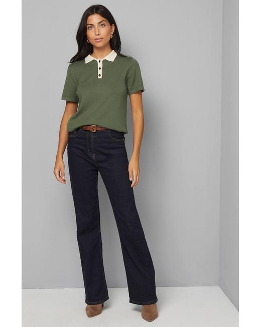Wallis Green Colour Block Polo
