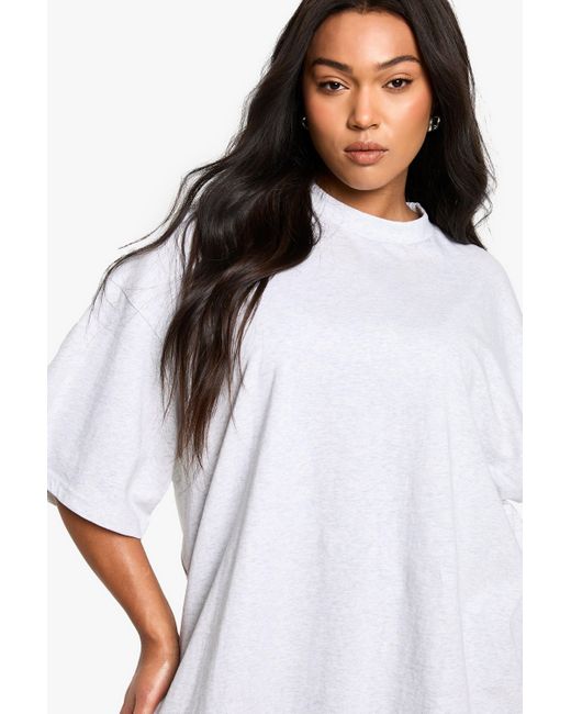 Camiseta Plus Súper Oversize De Algodón Boohoo de color White