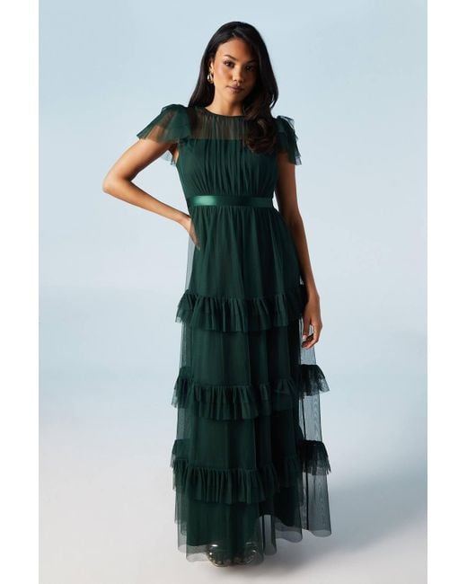 princess polly baby blue dress Sage Coast Tiered Skirt Bridesmaids Maxi Dress main image 0
