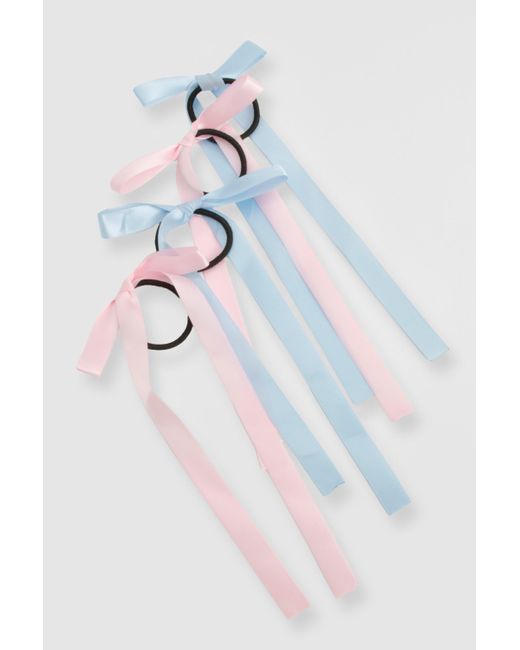 Boohoo Multicolor 4 Pack Bow Bobbles