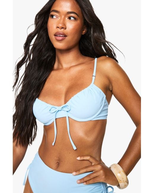 Top De Biquini Con Aros Essentials Boohoo de color Blue