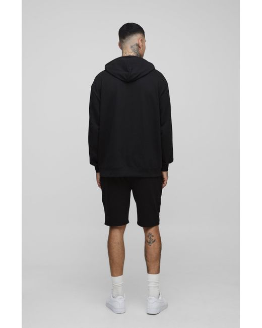 BoohooMAN Black Tall 260Gsm Loopback Slim Fit Basic Shorts for men