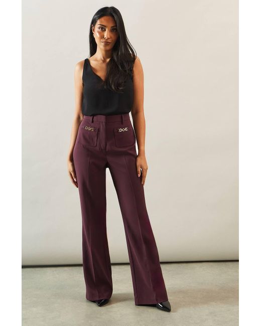 Wallis Purple Patch Pocket Wide Pants