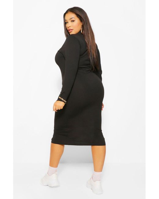 boohoo green midi dress