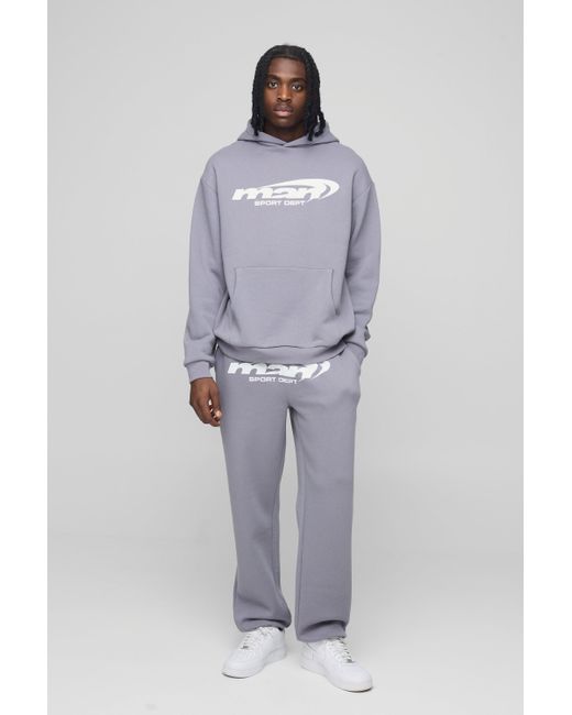 Chándal Oversize Man Con Capucha Boohoo de color Gray