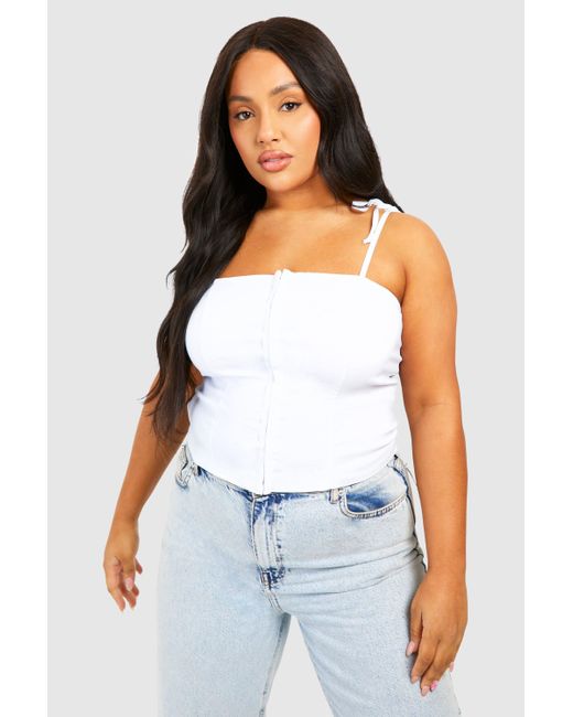 Hook And Eye Corset Top White