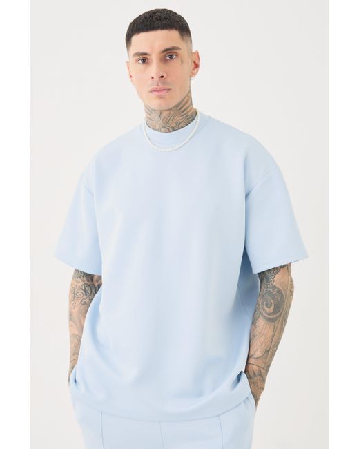 BoohooMAN Blue Tall Oversized Scuba T-shirt for men