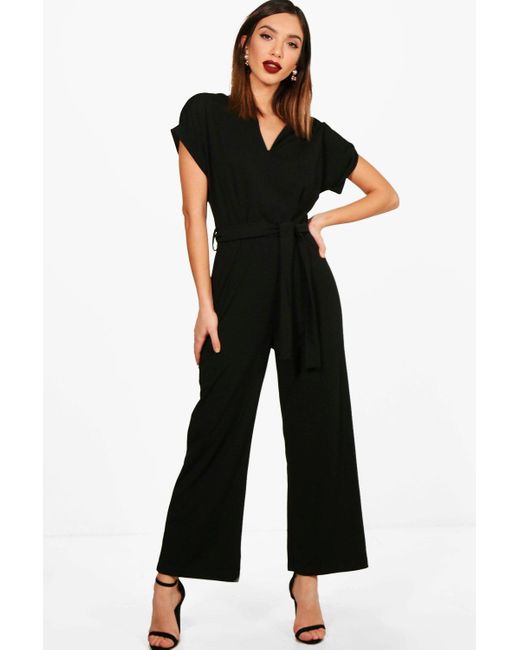 boohoo basic tailored wide leg jumpsuit