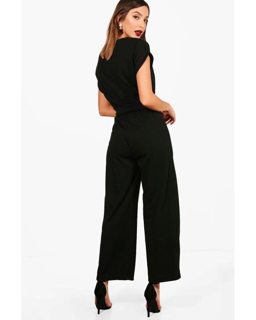 boohoo tailored wide leg jumpsuit