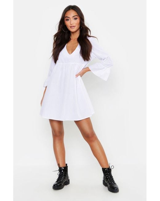 white smock dress