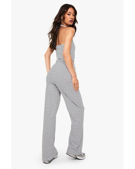 Boohoo Black Tall Striped Straight Leg Trouser