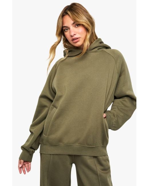 Boohoo Green Raglan Seam Oversized Hoodie