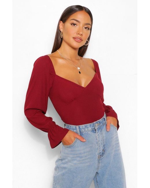 boohoo frill top