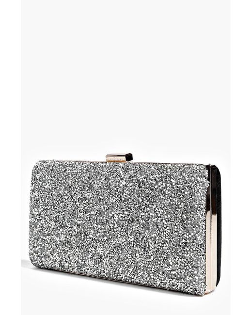 grey box clutch bag