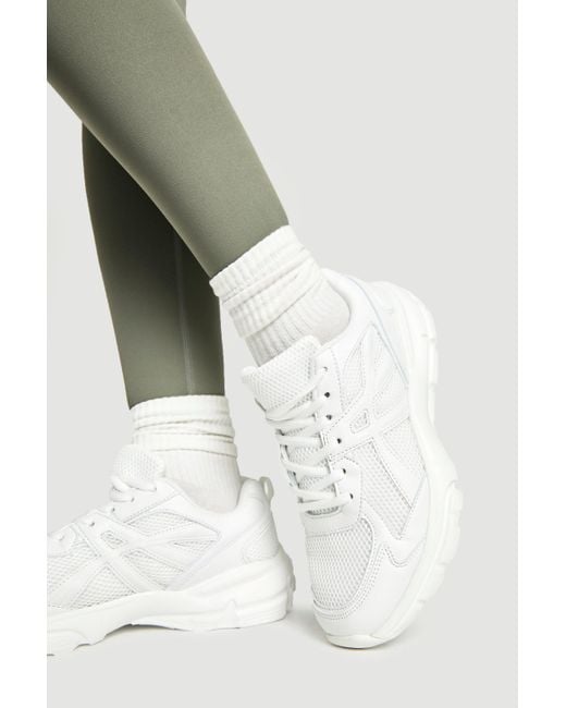 Boohoo White Striped Chunky Sporty Dad Sneakers