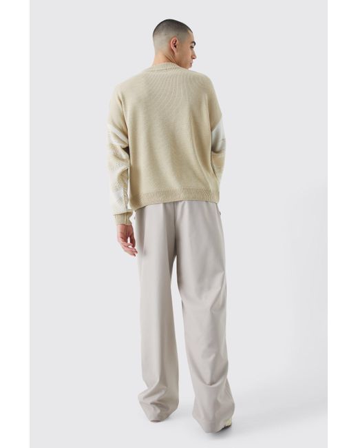 BoohooMAN Kastiger Oversize Pullover mit Print in Multicolor für Herren