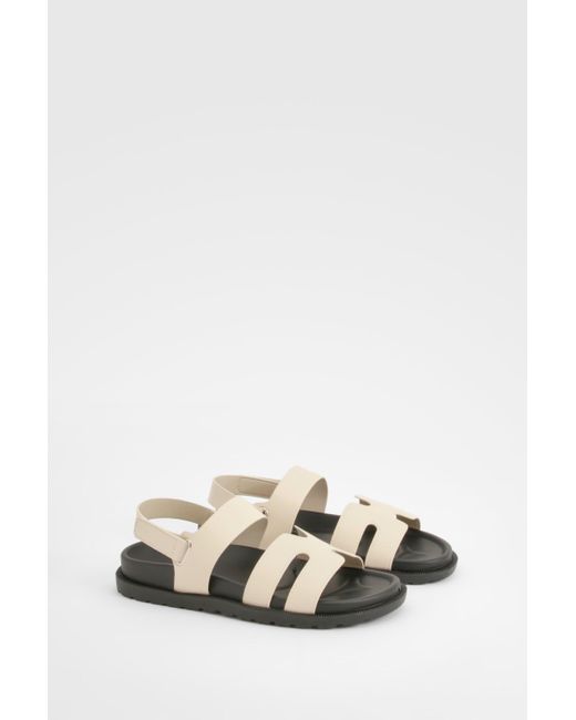 Boohoo White Cut Out Detail Sandals