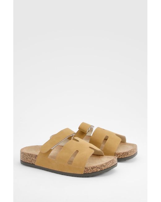 Boohoo Natural Cut Out Strap Detail Sliders
