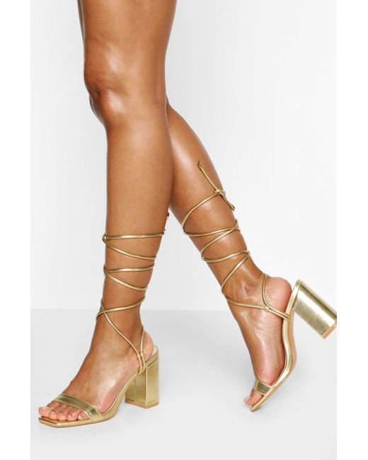 wrap block heels