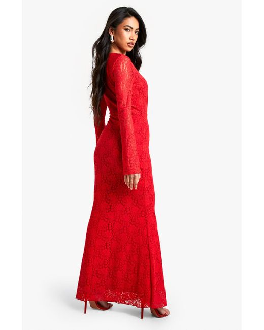 strapless open back dress 1970s Convertible Plunge & Tie Red Jersey Maxi Dress – Shrimpton Couture main image 1