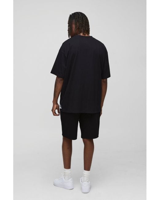 BoohooMAN Black Tall Elasticated Waist Relaxed Fit Shorts for men