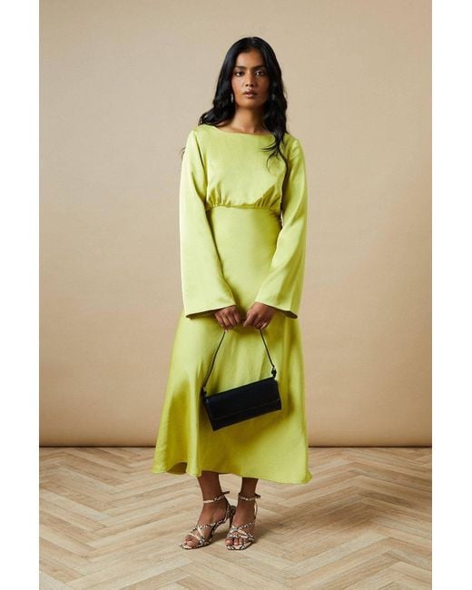 Oasis Green Occasion Satin Cowl Bias Midaxi Dress