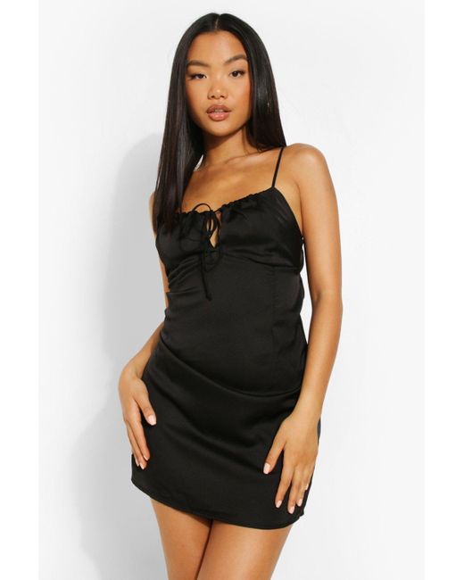 petite satin mini dress