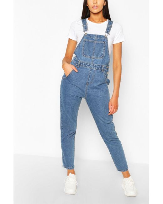 Boohoo Denim Boyfriend Dungarees in 