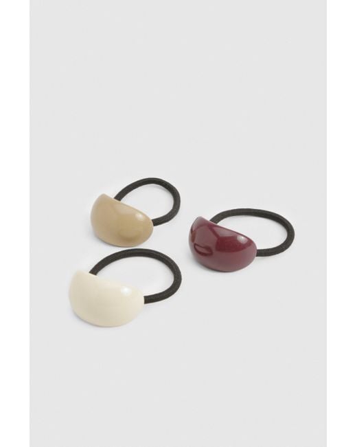 Boohoo Black 3 Pack Acrylic Marble Hair Cuffs