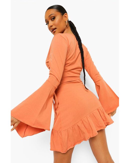 frill wrap tea dress