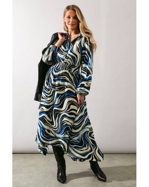 Wallis Women's Green Abstract Swirl Shirt Dress